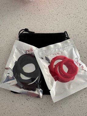 Men's Silicone Ring Set — Black & Red